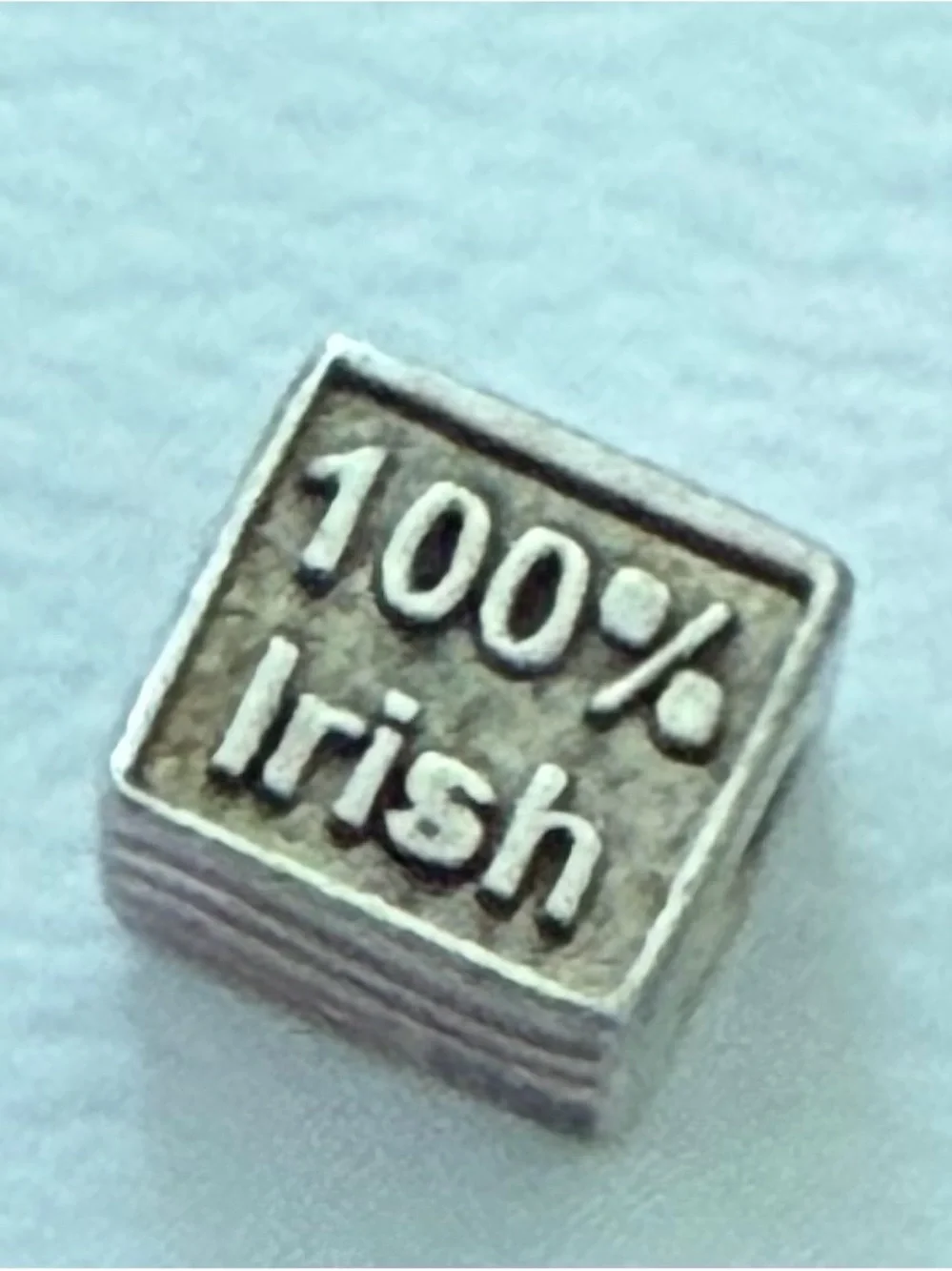 BORN USA United States Flag 100% IRISH Silver Tone Bead Charm NOT PANDORA